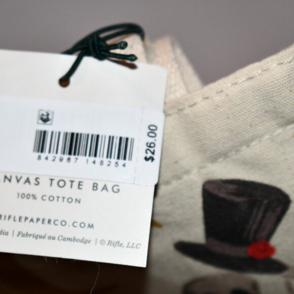 Rifle Paper Co. Halloween Parade Canvas Tote Bag #SGTC08 NWT  Details:  Trick or - Picture 4 of 5